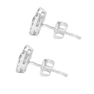 These beautiful 14k white gold earrings feature 2 oval cut diamonds...