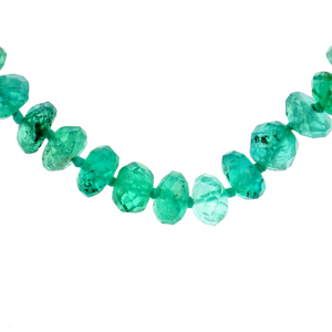 Estate piece: Emerald bead strand necklace. This necklace is very l...