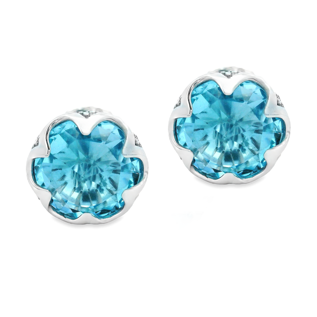 210-314 Tacori Sterling Silver 18k White Gold Blue Topaz