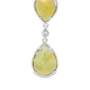 Sterling silver yellow sapphire drop earrings. Drop earrings measur...