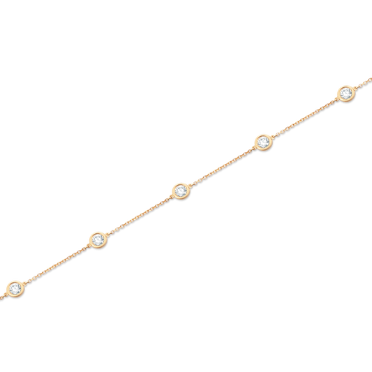 1.00ct 14k Yellow Gold Diamond By The Yard Bracelet — photo 1 of 3