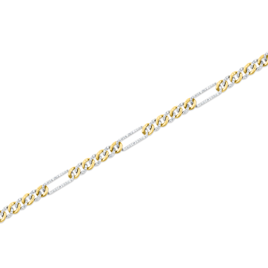 1.00ct 14k Yellow Gold Diamond Cuban Link Bracelet — photo 1 of 2