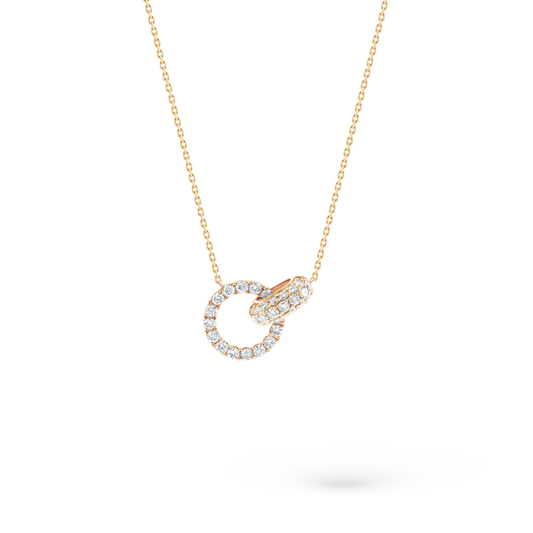 165-1895 — 1.00ct 18k Yellow Gold Diamond Interlocking Circle Pendant