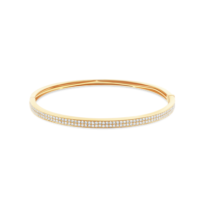 170-4223 1.00ct 18k Yellow Gold Pavé Diamond Bangle