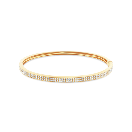170-4223 1.00ct 18k Yellow Gold Pavé Diamond Bangle