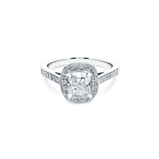 1.29ct Cushion Halo Diamond Engagement Ring — photo 1 of 3