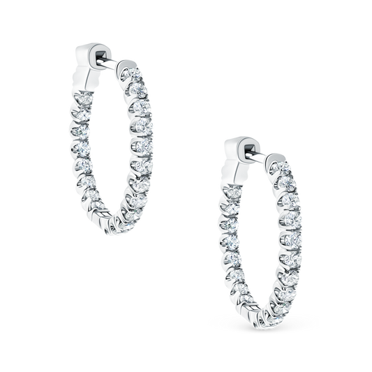 1.01ct 14k White Gold Diamond Hoops — photo 1 of 2