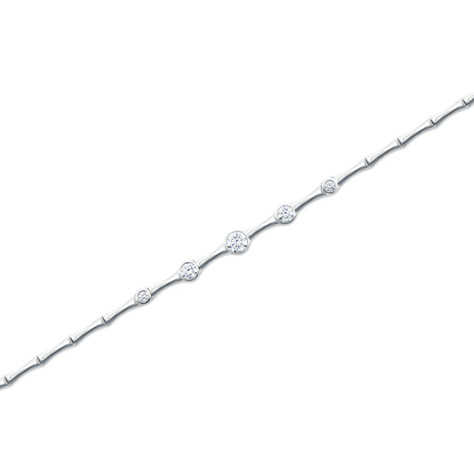 1.03ct 14k White Gold Bezel Set Diamond Bracelet — photo 1 of 1