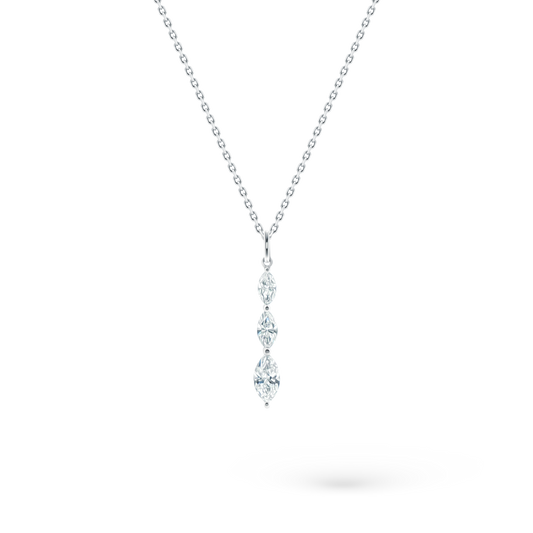 160-5388 — 1.05ct 18k White Gold Marquise Diamond Pendant