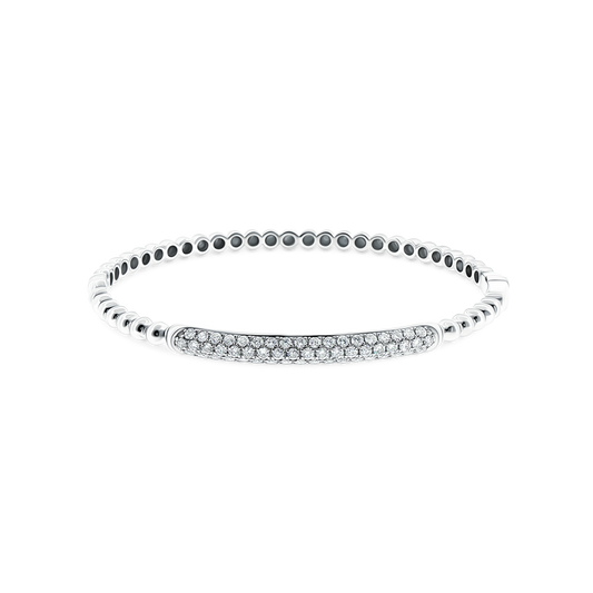 170-4224 1.06ct 18k White Gold Diamond Bar Bangle