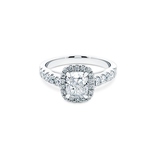 1.54ct Cushion Halo Diamond Engagement Ring — photo 1 of 3