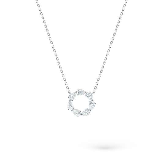 160-5390 — 1.10ct 18k White Gold Diamond Circle Pendant
