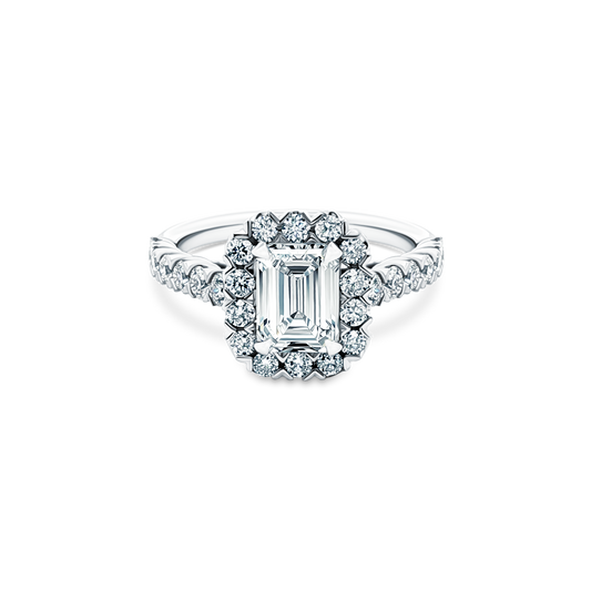 1.82ct Emerald Halo Diamond Engagement Ring — photo 1 of 3