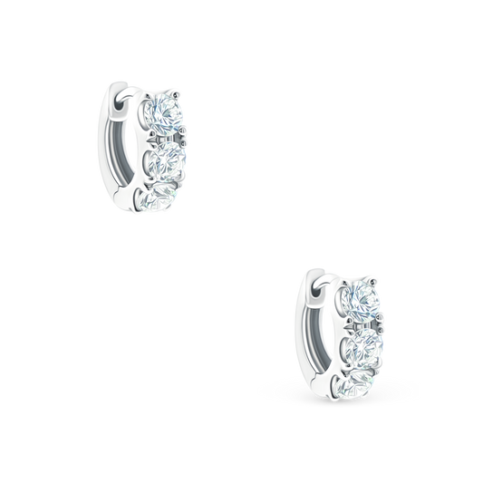 150-6625 1.15ct 18k White Gold Diamond Huggie Hoops