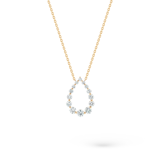 160-5393 — 1.15ct 18k Yellow Gold Diamond Teardrop Pendant