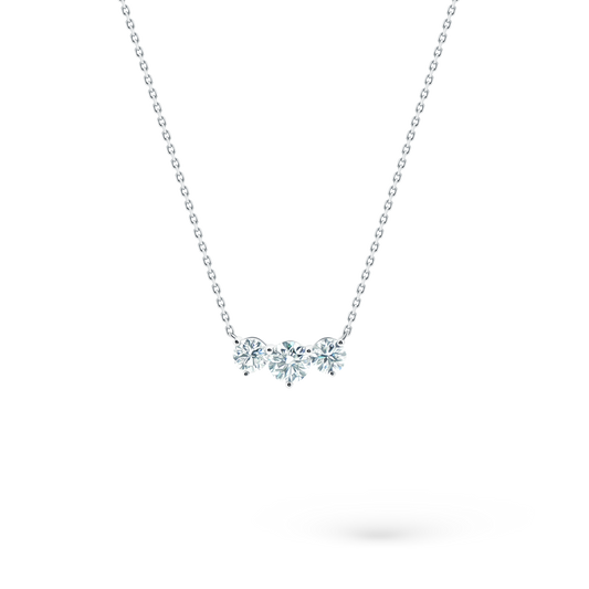160-5394 — 1.20ct 18k White Gold Three-Stone Diamond Pendant
