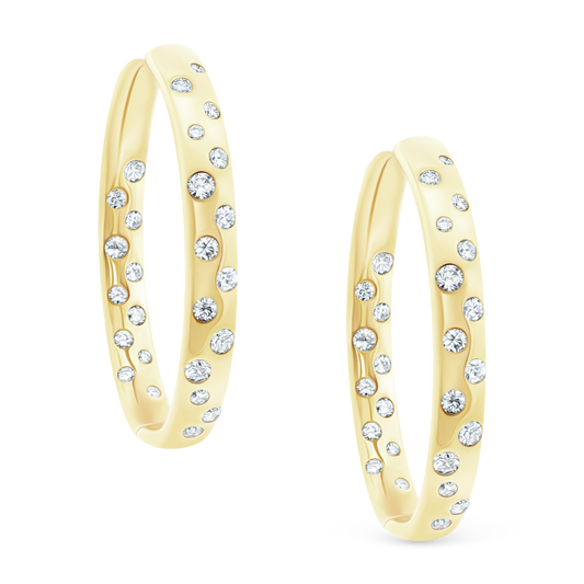 1.22ct 18k Yellow Gold Diamond Oval Hoops — photo 1 of 1
