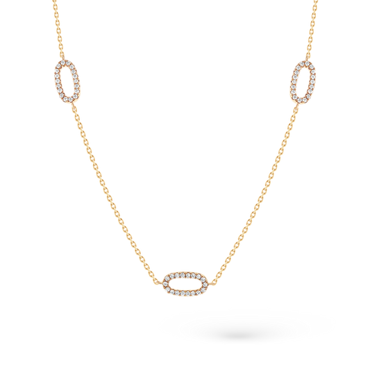165-1893 — 1.26ct 18k Yellow Gold Diamond Station Necklace