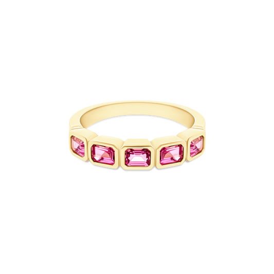 18k Yellow Gold Pear Shape Gemstone Band - SKU 200-1762