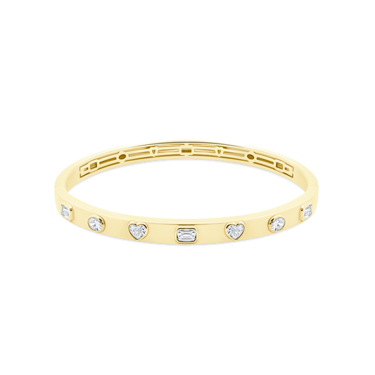 1.35ct 14k Yellow Gold Mixed Shape Diamond Bangle — photo 1 of 2