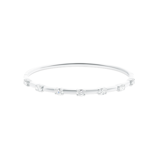 170-4225 1.35ct 18k White Gold Diamond Station Bangle