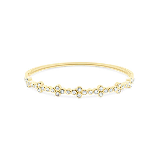1.42ct 14k Yellow Gold Bezel Set Diamond Bangle — photo 1 of 2