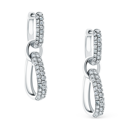 1.45ct 14k White Gold Diamond Link Drop Earrings — photo 1 of 2