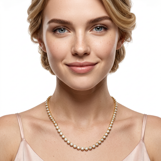 1.45ct 14k Yellow Gold Diamond Necklace — photo 2 of 2