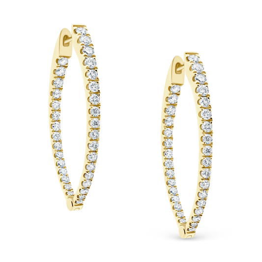 1.45ct 18k Yellow Gold Diamond Hoops — photo 1 of 2