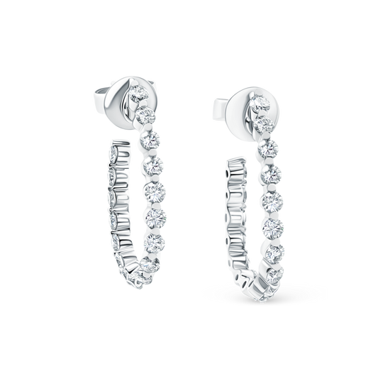 1.50ct 14k White Gold Diamond Hoops — photo 1 of 1