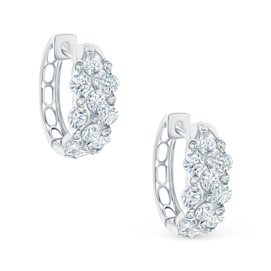 1.73ct 18k White Gold Diamond Hoops — photo 1 of 2