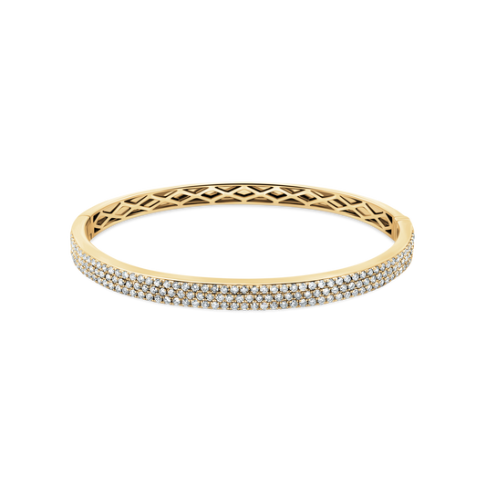 170-4219 1.85ct 18k Yellow Gold Pavé Diamond Bangle
