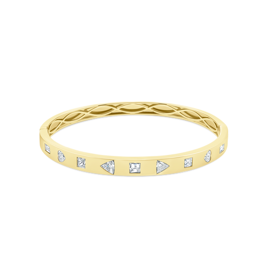 1.95ct 18k Yellow Gold Mixed Shape Diamond Bangle — photo 1 of 1