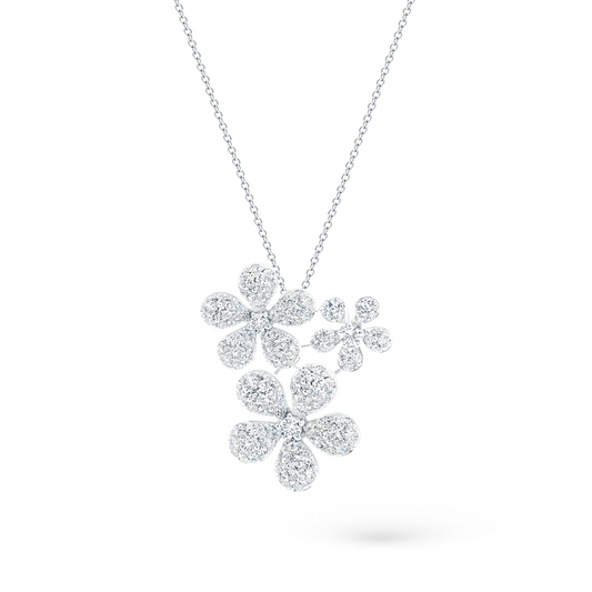 1.98ct 18k White Gold Diamond Flower Pendant - SKU 160-5305