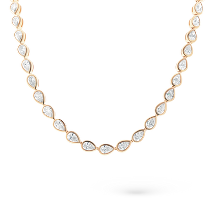 165-1897 10.80ct 18k Yellow Gold Diamond Riviera Necklace