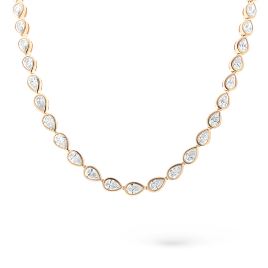 165-1897 10.80ct 18k Yellow Gold Diamond Riviera Necklace