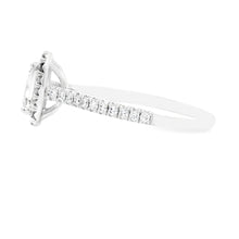 1.30ct 18k White Gold Cushion Cut Diamond Halo Engagement Ring