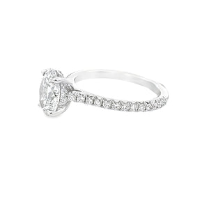 2.07ct Oval Cut 18k White Gold Engagement Ring