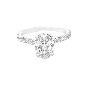 2.07ct Oval Cut 18k White Gold Engagement Ring
