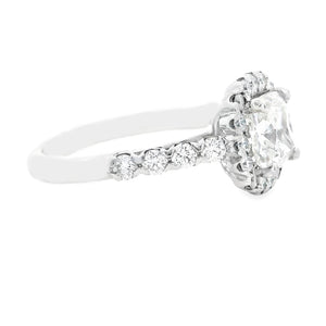 2.26ct Cushion Cut 14k White Gold Halo Engagement Ring