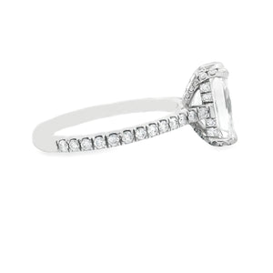 2.87ct Radiant Cut Platinum Engagement Ring