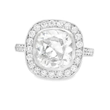 2.66ct Platinum Cushion Cut Diamond Halo Engagement Ring