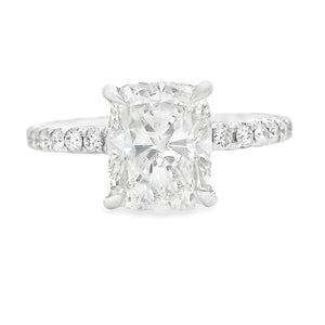2.47ct 14k White Gold Cushion Cut Engagement Ring