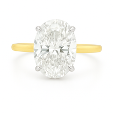 3.10ct 18k Yellow Gold Oval Cut Diamond Engagement Ring