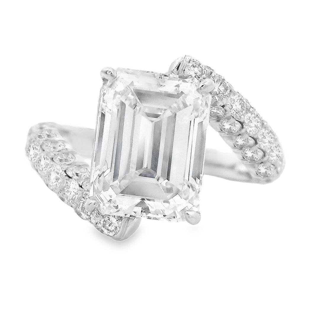 Emerald Cut Diamond Platinum Engagement Ring