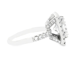 2.54ct 18k White Gold Princess Cut Diamond Halo Engagement Ring
