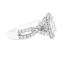 2.54ct 18k White Gold Cushion Cut Diamond Halo Engagement Ring