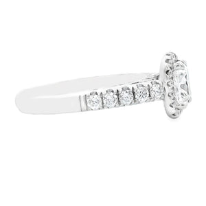 1.54ct Cushion Cut 18k White Gold Halo Engagement Ring