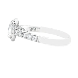 1.54ct Cushion Cut 18k White Gold Halo Engagement Ring