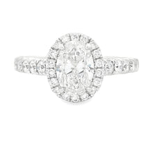 1.49ct Oval Cut 14k White Gold Halo Engagement Ring